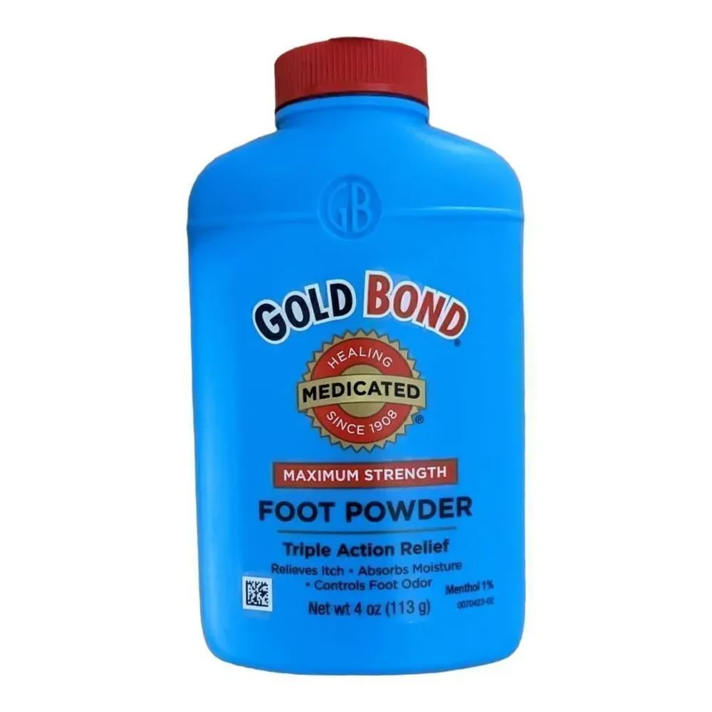 Gold Bond Medicated Foot Powder Maximum Strength with TALC 4 oz Lot of 3 Menthol